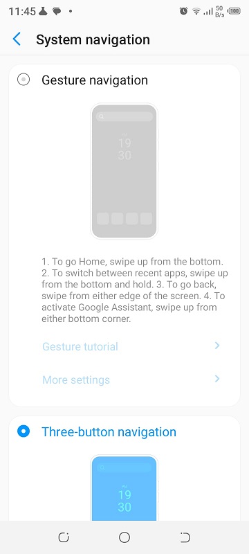 Android Gesture Setting